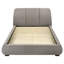 Grand lit plateforme tapissier Taupe