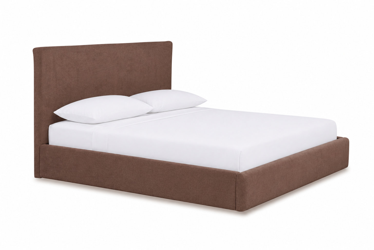 Mele Linen Upholstered Bed, Brown Velvet, Queen
