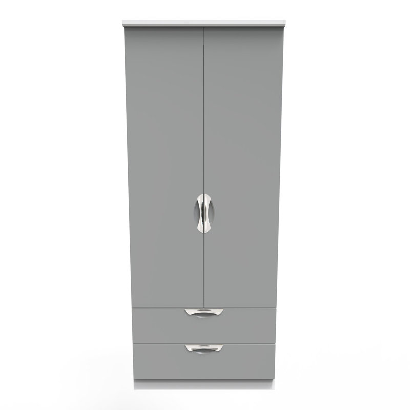Bhodhini Manufactured Wood Wardrobe, Grey/White