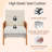 Upholstered Accent Chair With Rattan Arms And Solid Wood Legs-1088208142