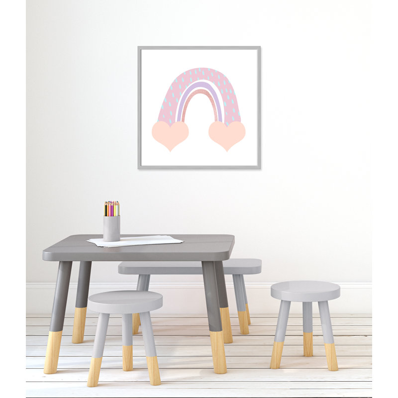 Arc-en-ciel 1, H 27,5 po x l 27,5 po x P 1,19 po, Encadré de boîte argent