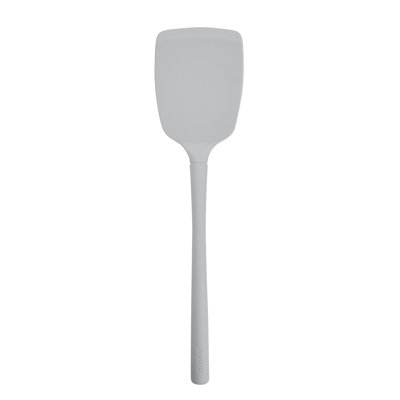 Tovolo Flex-Core Solid All-Silicone Turner for Flipping and Cooking, Oyster Gray