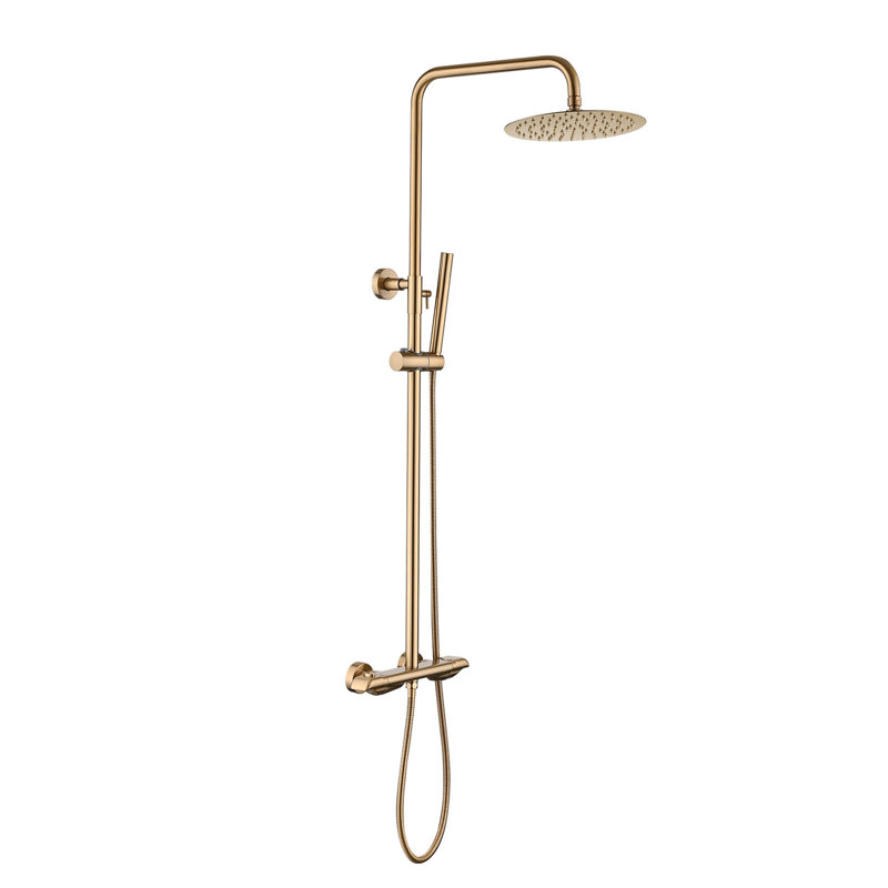 Système de douche thermostatique, or brossé