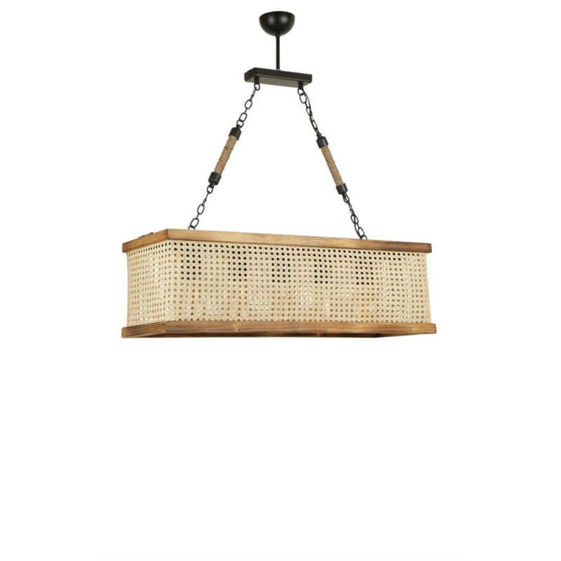 Noellea 1 - Light Drum Pendant, Beige/Walnut