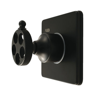 Kingston Brass Webb Single-Handle Wall Mount Six-Way Diverter Valve with Knurled Handle and Square Trim Kit