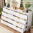 47” W Fluted 8 Drawers Dresser With Mental Handles, Farmhouse Chest Of Drawers For Bedroom, Living Room, Hallway-826346827
