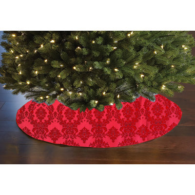 Jupe d'arbre de Noël damassé