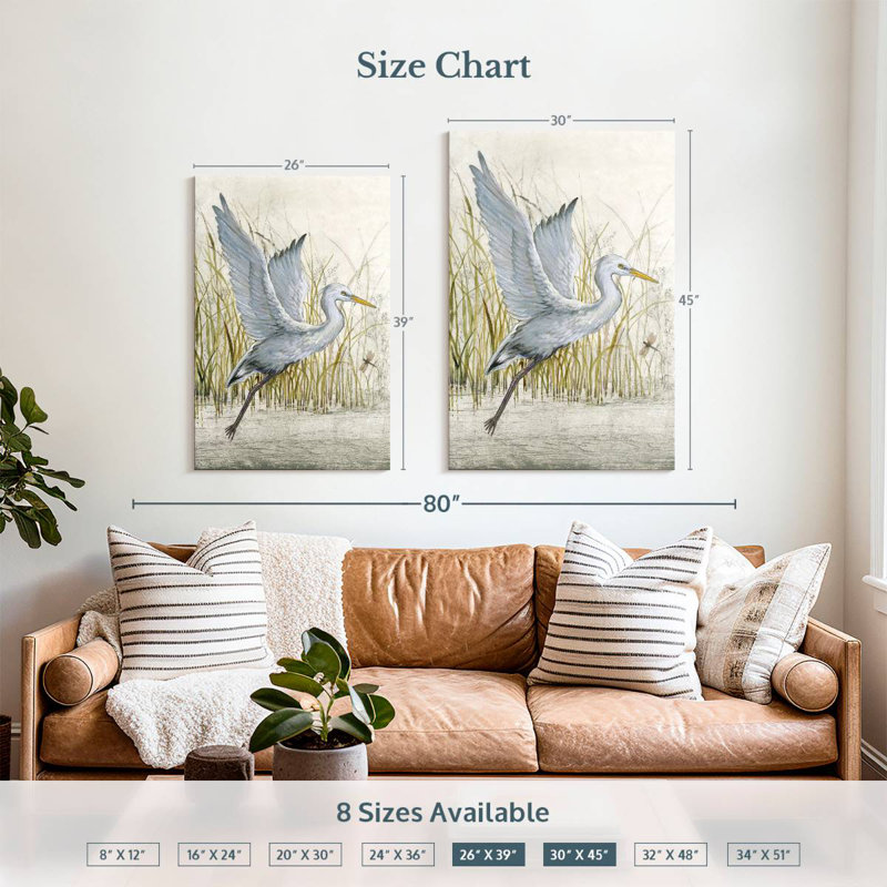 Brampt Heron Sanctuary I, 39" H x 26" W