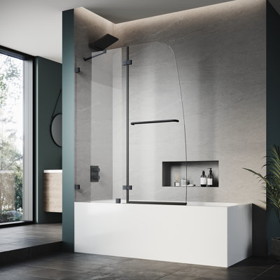 Porte de douche sans cadre 48 po x H 58 po avec porte de baignoire en verre transparent 5/16 po