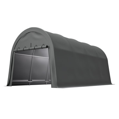 Abri d'auto robuste 10 x 20 pi avec conception anti-neige, abri portatif gris de qualité commerciale