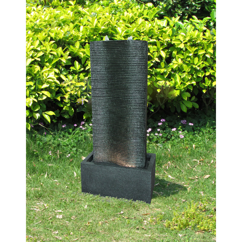 Resin Bubbling S-Shape Floor Fountain with LED Lights