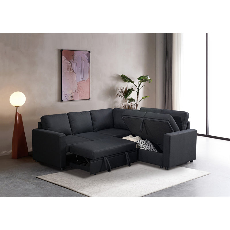 Canapé-lit modulaire, Polyester noir