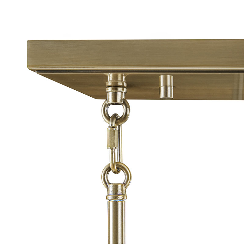 Curiana 5-Light Linear Chandelier With Textured Glass Shades