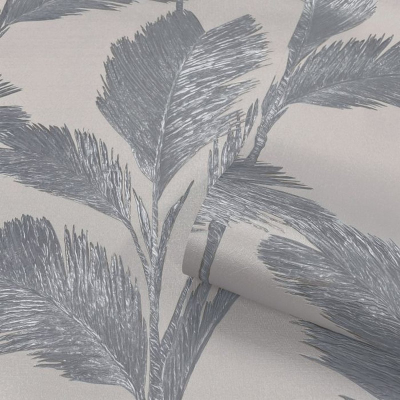 Abbaigh 10m x 53cm Matte Wallpaper Roll, Silver/Grey