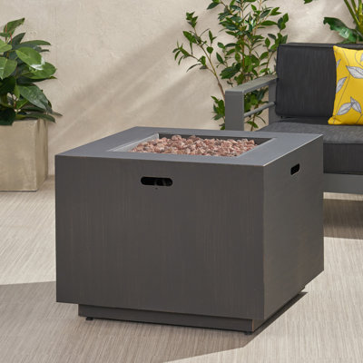 Outdoor Iron Square Propane Fire Pit