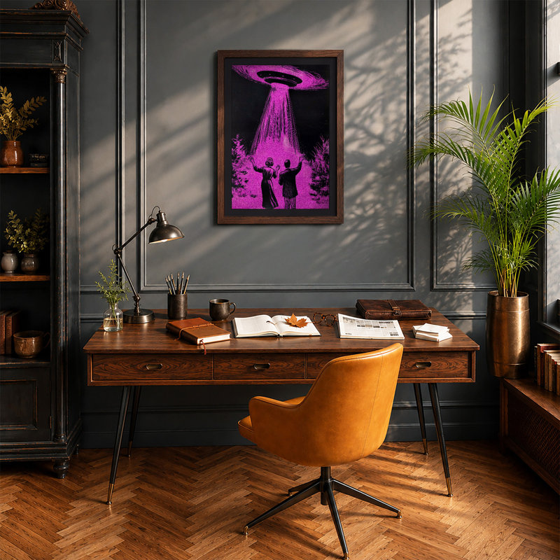 Alien Encounter Modern - Print, A3 - 42.0 x 29.7 cm, Walnut
