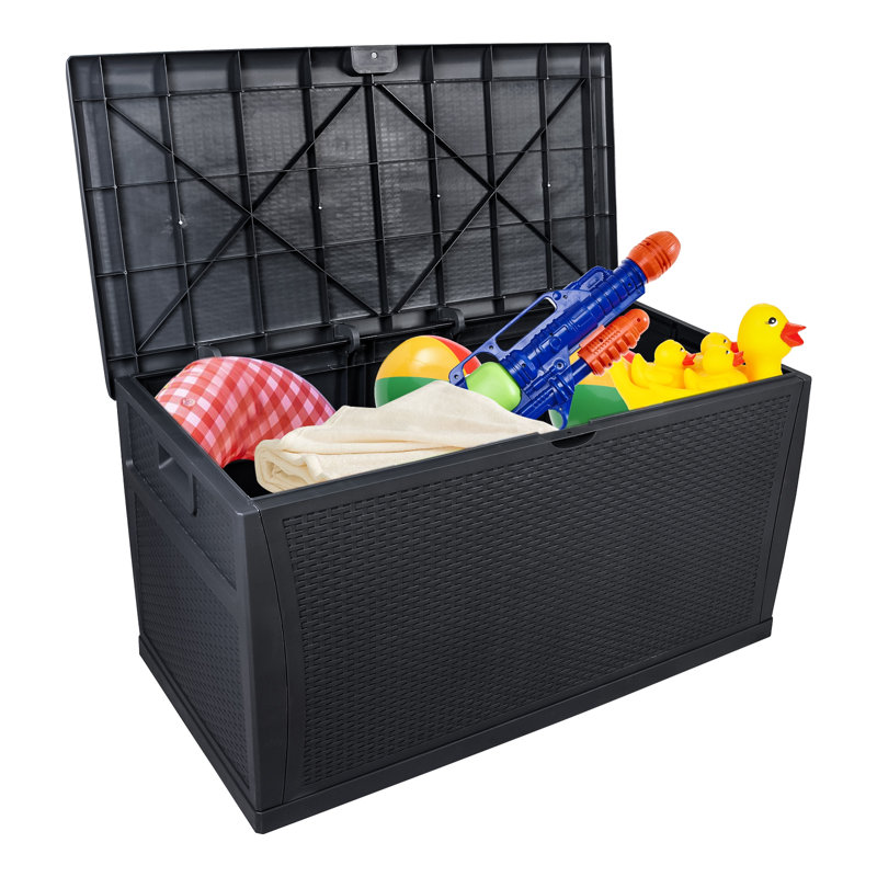 Boîte de rangement en plastique 120 gallons, Noir