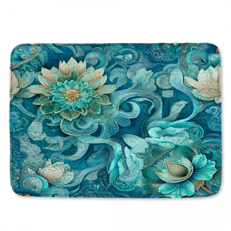 Tapis de bain floral, 34in W x 21in L
