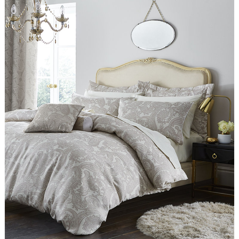 Opulent Jacquard Cushion Cover, Champagne