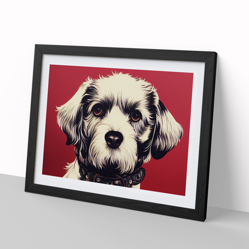 Dog Vol.7 - Single Picture Frame Painting, Black, 46cm H x 64cm W x 2cm D