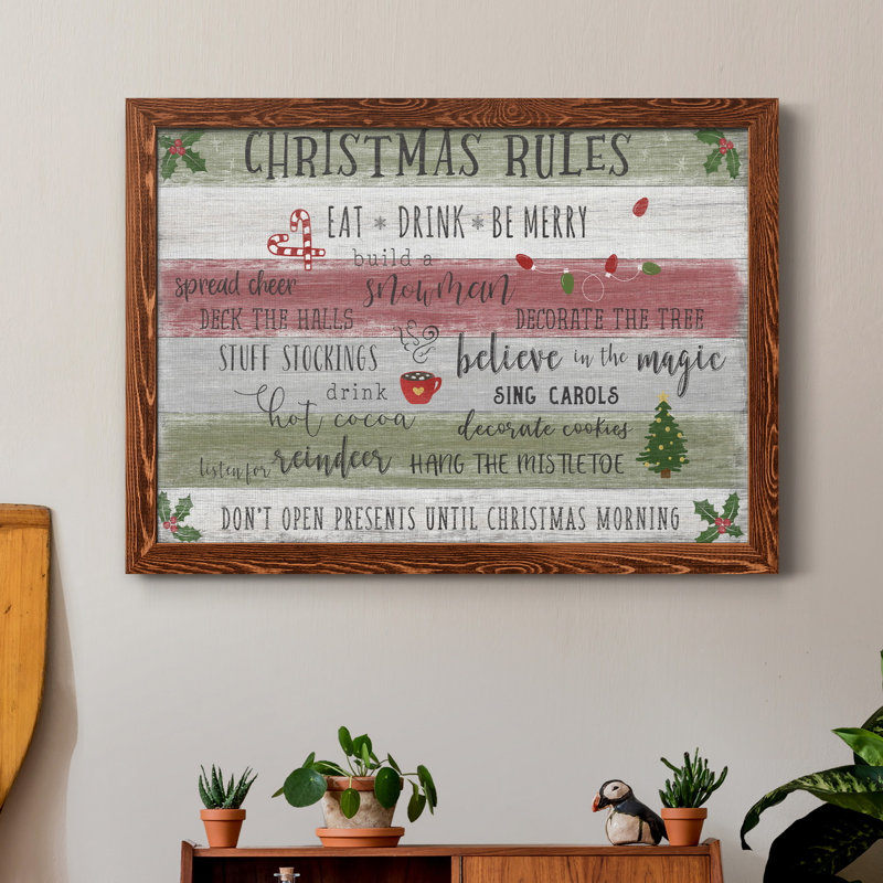 " Christmas Rules ", Maple, 23" H x 32" W x 1" D