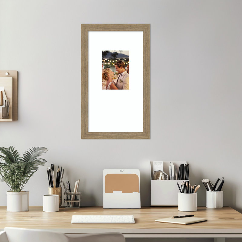 Cadre photo Woodgrain, Grain de bois rayé moka, 10 x 18 emmêlés à 5 x 7