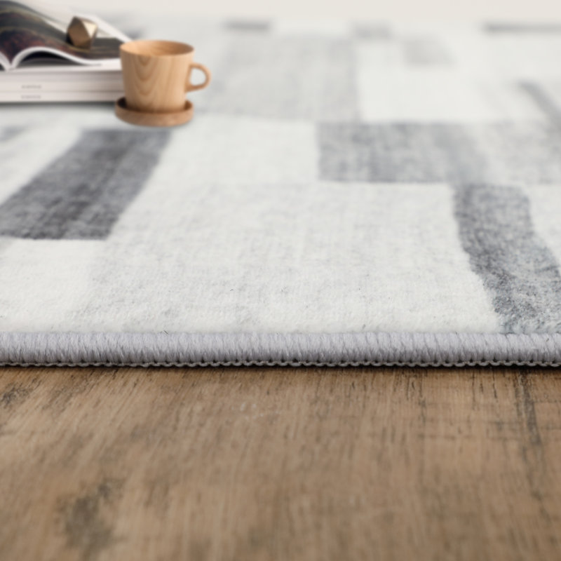 Tapis gris lavable Enasia, Rectangle 9 pi x 12 pi
