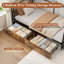 Cadre de lit d'angle en métal pour lit simple avec tiroirs de rangement, lit de jour simple pour enfants et adolescents, cadre de lit pour enfants