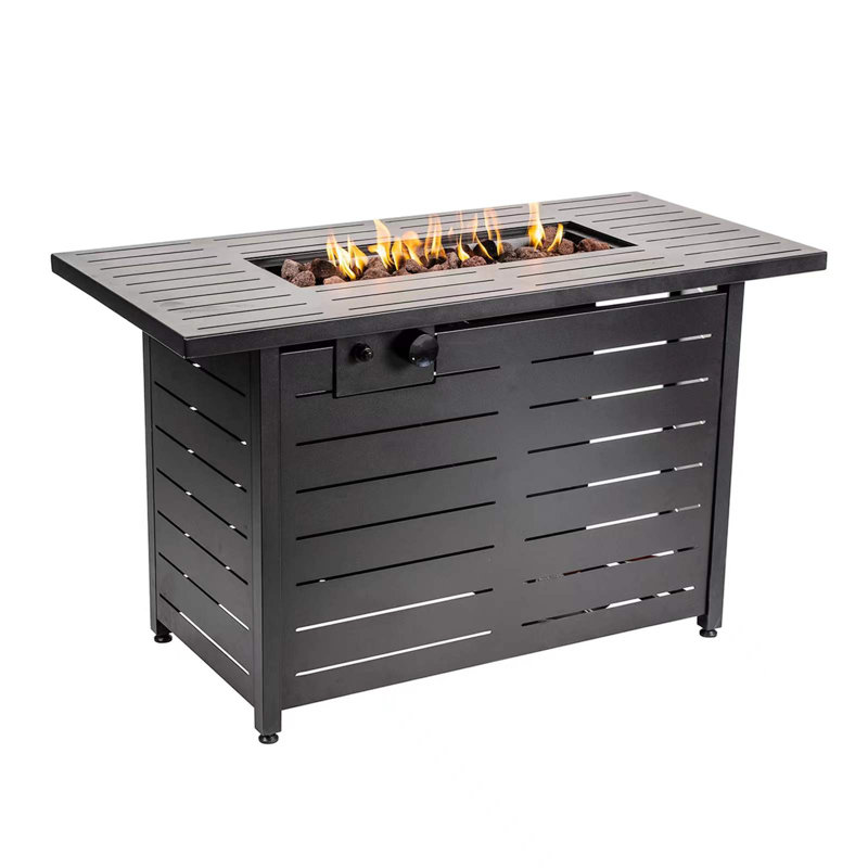 Rectangle Aluminum Fire Pit Table with Hidden Fuel Tank