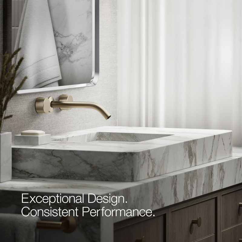 Components Wall-Mount Bathroom Sink Faucet Trim with Oyl Handles, Vibrant Brushed Bronze