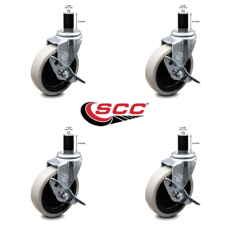 Thermoplastic Caster with Brake