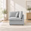 Chaise d'angle rembourrée en lin avec revêtement-413573545