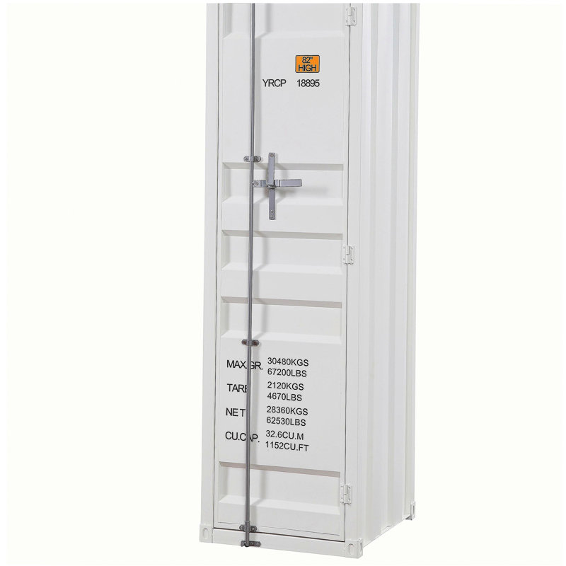 Armoire blanche avec serrure de contenant pleine longueur
