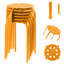 Ensemble de 6 tabourets d'appoint empilables en métal orange - Acier inoxydable-1351871284