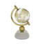 Globe terrestre en marbre éducatif / géographique avec base en marbre et base blanche