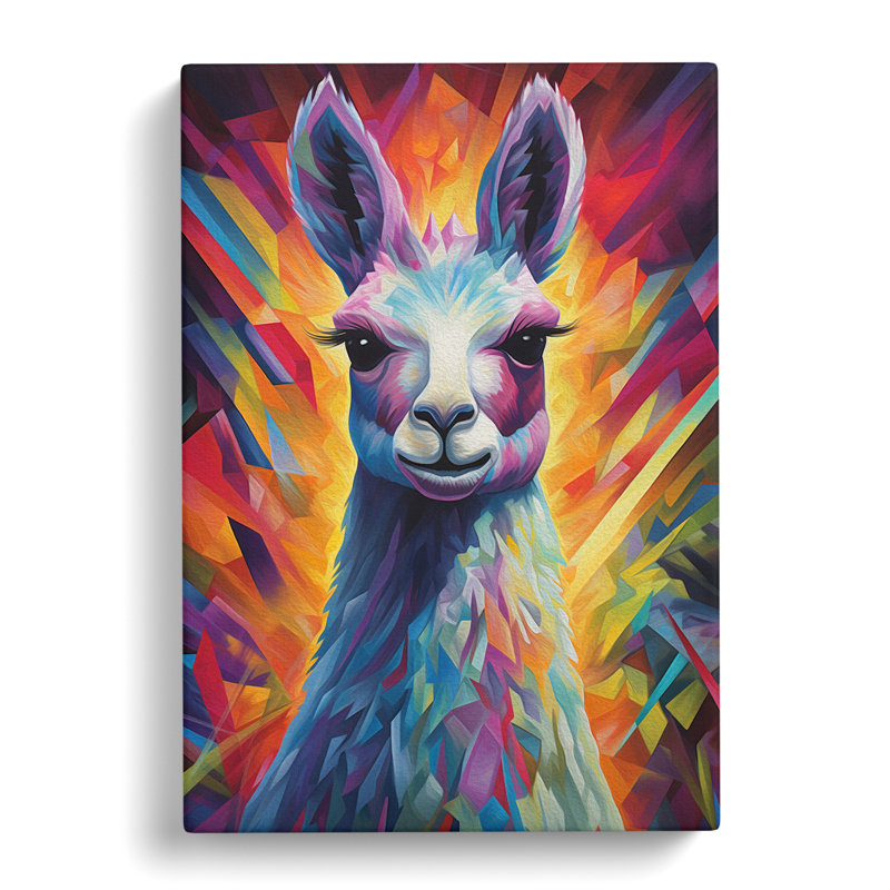 Llama Orphism - Wrapped Canvas, 60cm H x 40cm W x 3cm D