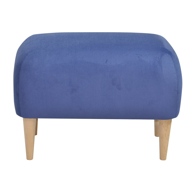 Jupi 60cm Wide Rectangle Footstool Ottoman, Blue