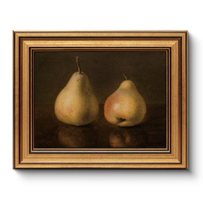 Vintage Pear Still Life Framed Wall Art - Classic Aesthetic Style - Kitchen, Living Room & Bedroom Decor