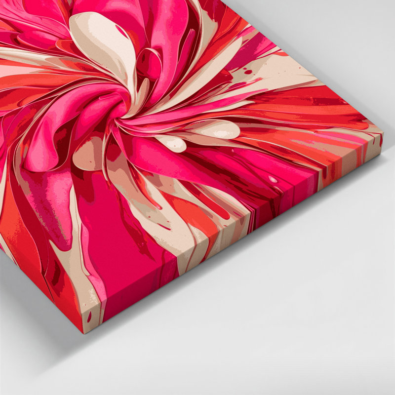 Abstrait aquarelle sur toile rose, H 32 po x l 32 po