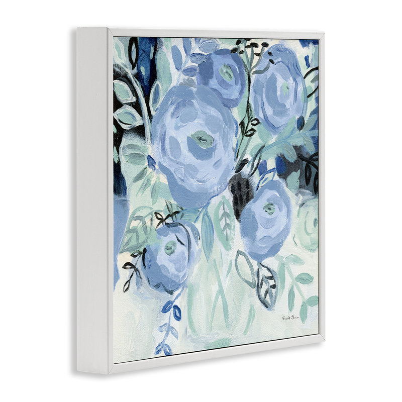 Art côtier bleu par Farida Zaman bf-990, Estampe numérique encadrée blanc bord de mer, H 12 po x l 12 po