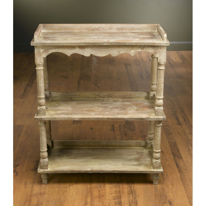 Verner Solid Wood Etagere Bookcase, Weathered Sand