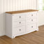 Choe 6 Drawer Chest, white and Antique wax, Corona design