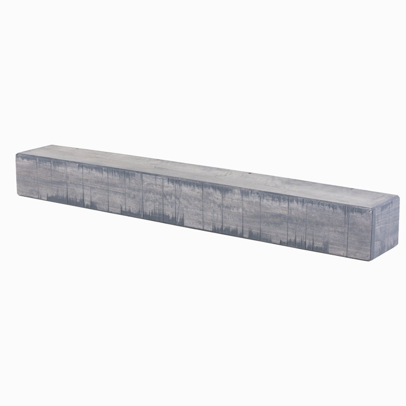 Tablette de manteau de foyer rustique, 48", Gris cendré, 6.25"