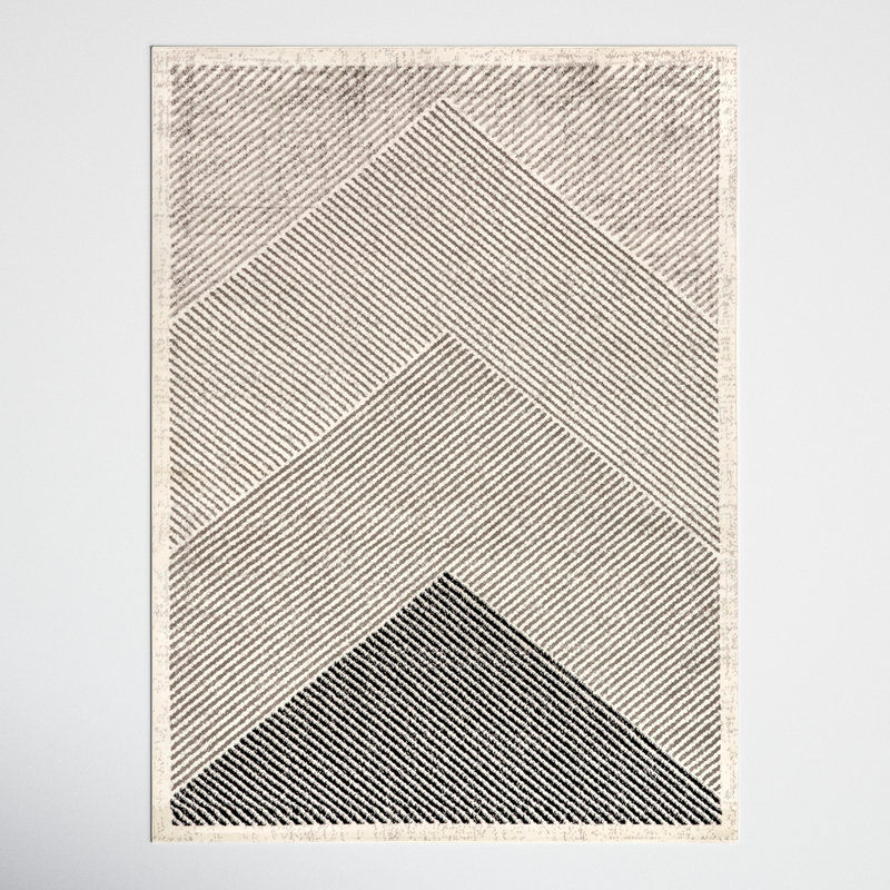Modern Mountain Striped Area Rug, Rectangle 8' x 10'