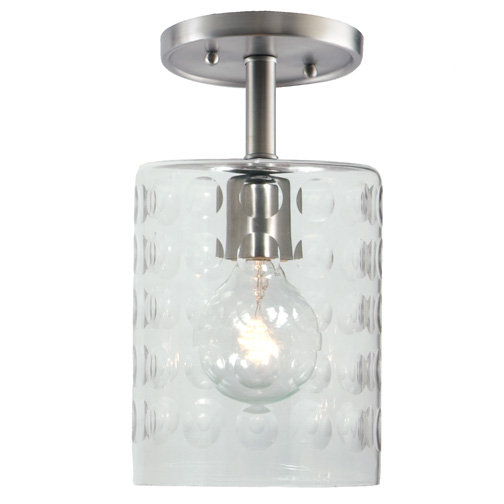 Baptiste Glass Semi Flush Mount, Pewter