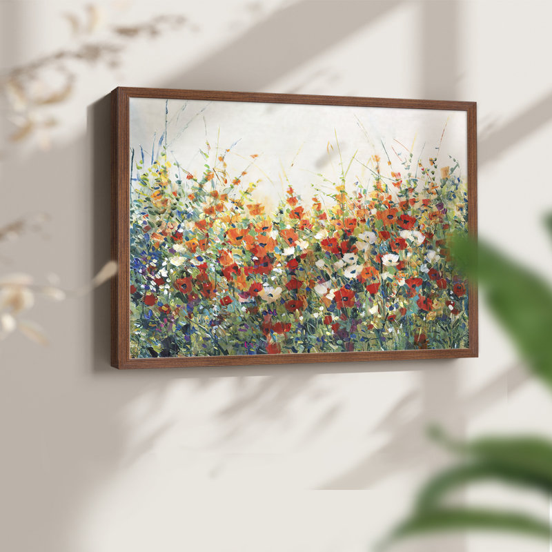 «Garden in Bloom I», reproduction encadrée, H 16 po x l 20 po, Noyer