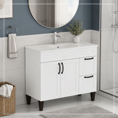 Bathroom Vanity with Sink, 2 Doors and 2 Big Drawer