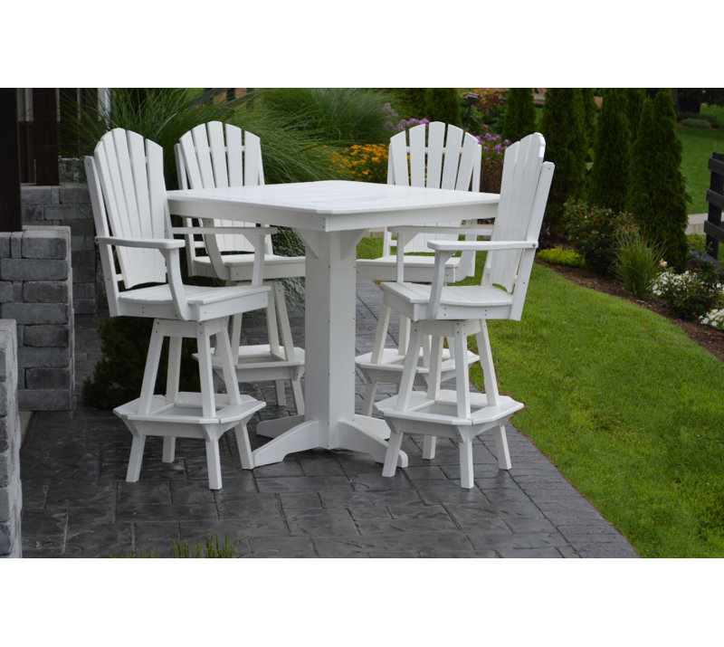 Ensemble de bar 5 pièces Nettie, Blanc, L 44 po x l 44 po, Blanc
