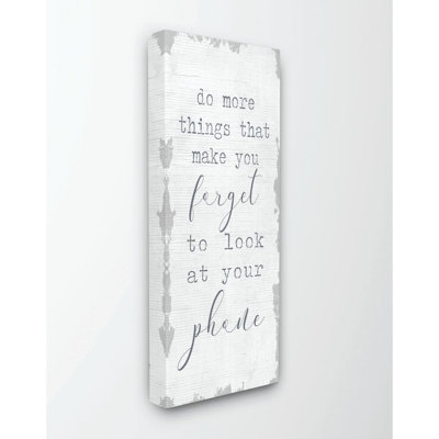 «Forget Your Téléphone Family Living Room Word Design», reproduction d'art textuel sur toile