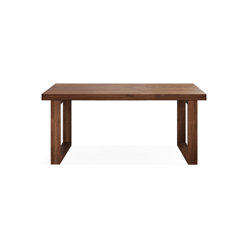Light walnut Rectangular Solid Wood desk, 29.53" H x 55.12" W x 27.56" D